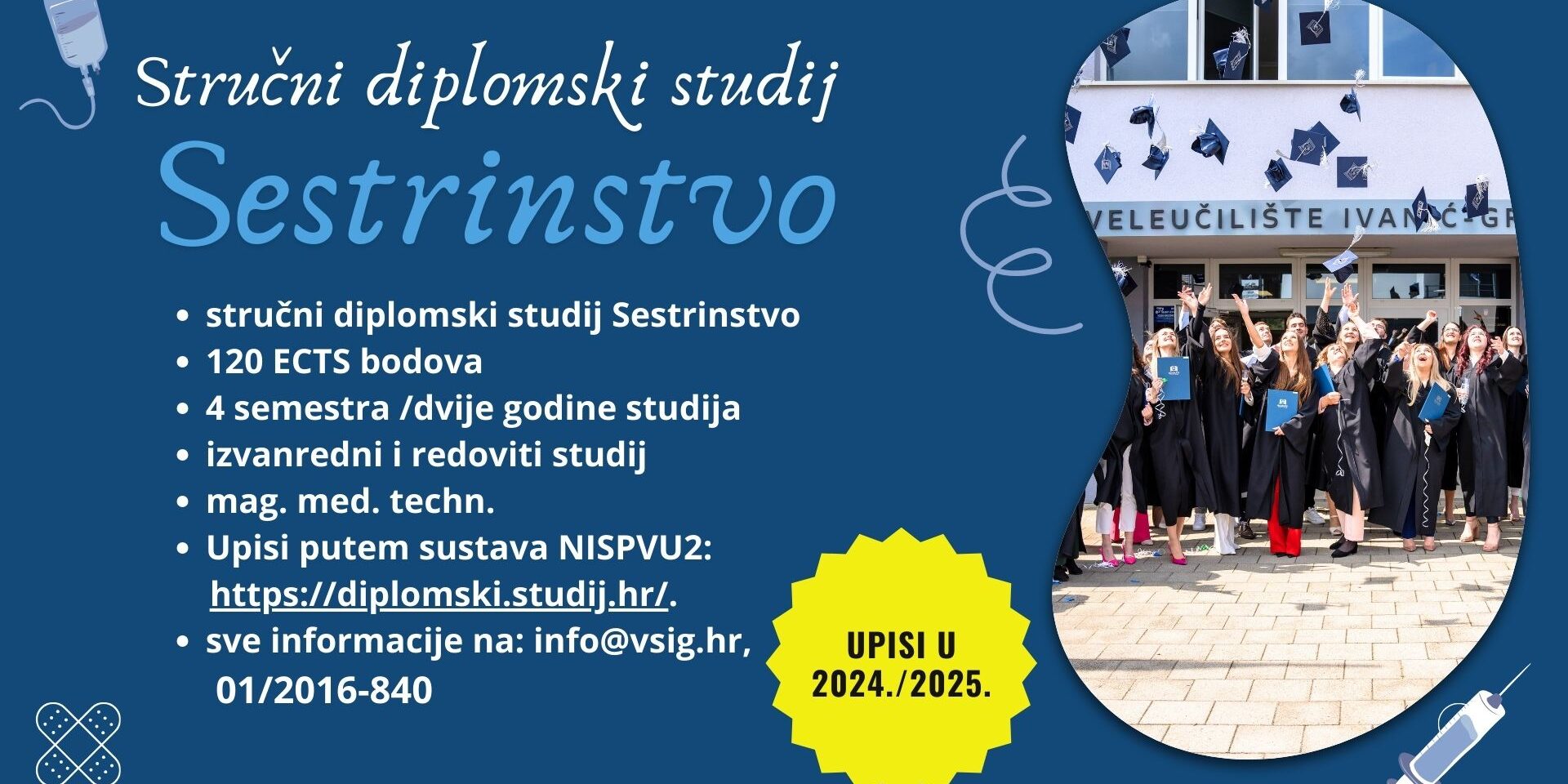 Stručni diplomski studij sestrinstvo Veleučilište Ivanić-Grad.