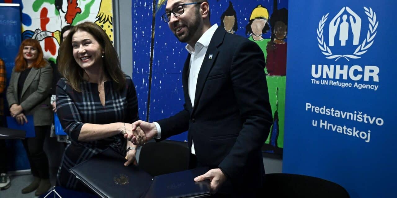 Zagreb: Gradonačelnik Tomašević i predstavnica UNHCR-a Anna Rich na otvorenju centra One stop shop potpisali Sporazum o suradnji