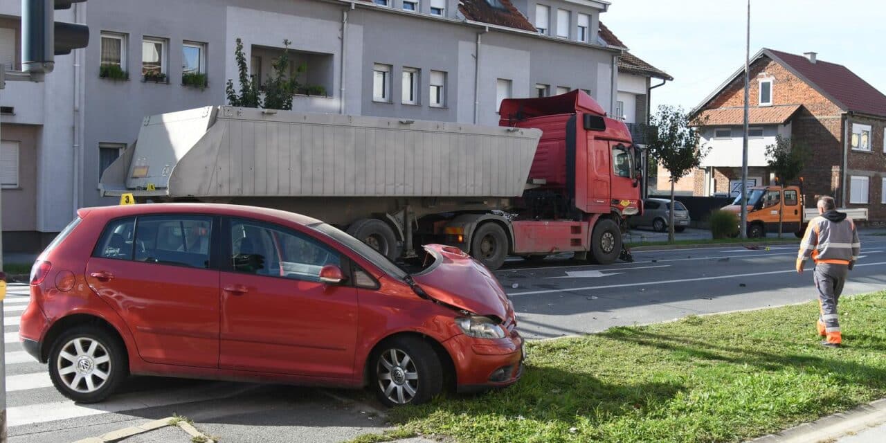 Bjelovar: Dvije osobe ozlijeđene u sudaru automobila i kamiona