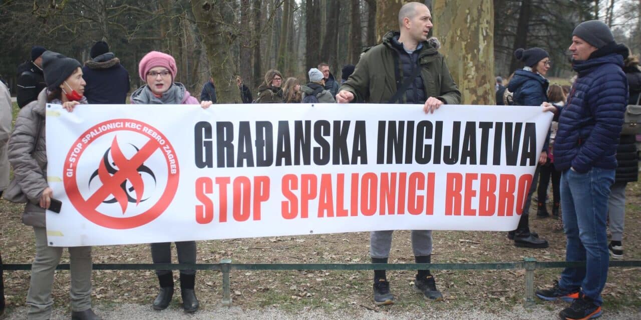 Zagreb: Građanska inicijativa Stop Spalionici Rebro organizirala prosvjed protiv izgradnje spalionice