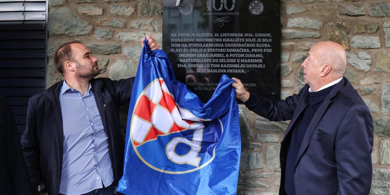 Zagreb: Otvaranje spomen ploče povodom stote obljetnice osnutka stadiona u Koturaškoj