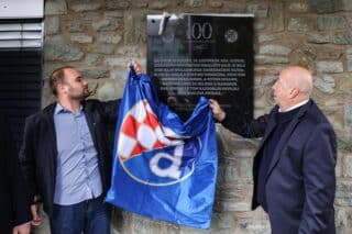 Zagreb: Otvaranje spomen ploče povodom stote obljetnice osnutka stadiona u Koturaškoj