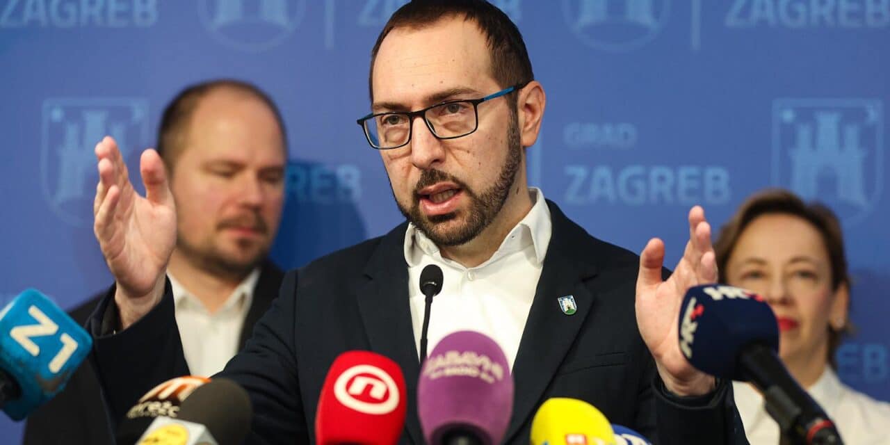 Zagreb: Tomislav Tomašević održao konferenciju za medije povodom otvaranja Jadranskog mosta