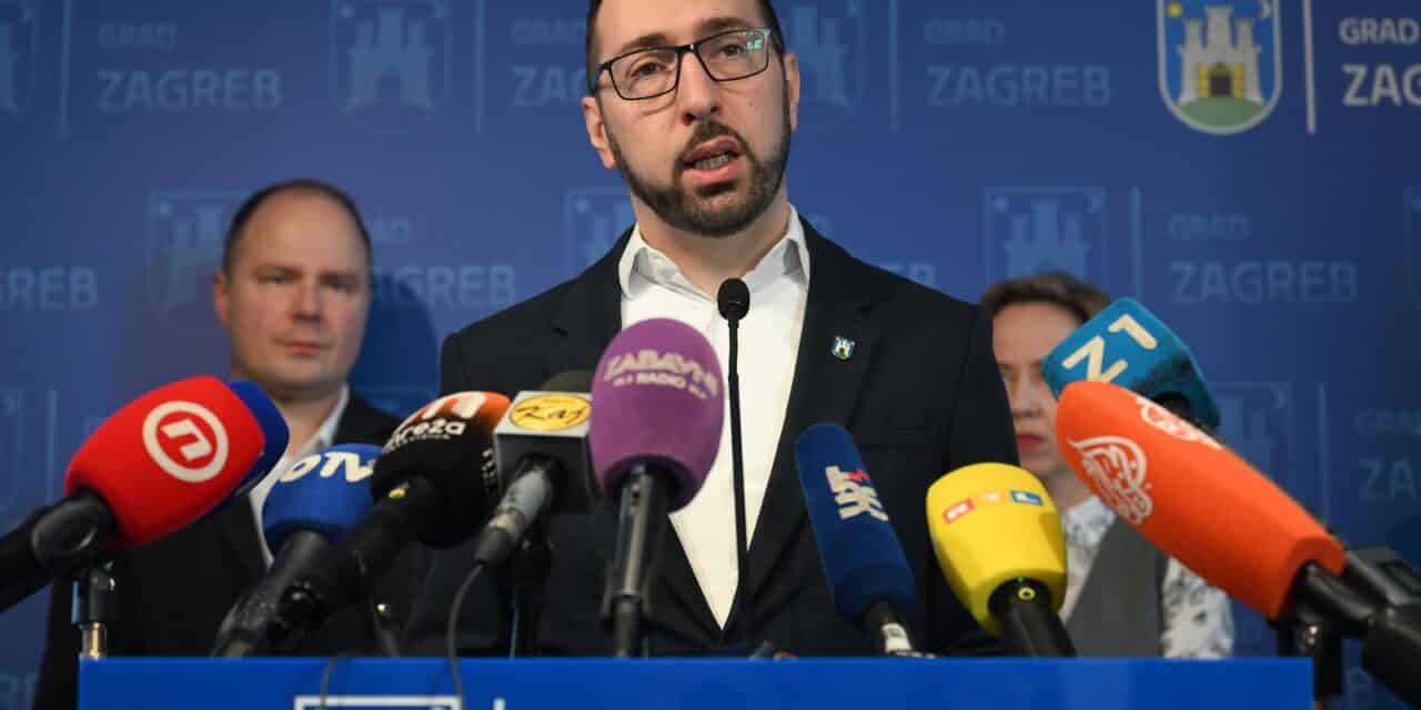 Zagreb: Gradonačelnik Tomašević sa suradnicima održao konferenciju za medije
