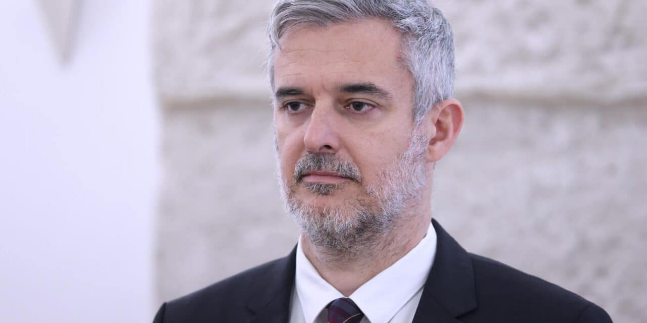 15.02.2024., Zagreb - Na konferenciji za medije odrzanoj u Saboru o aktualnim temama govorio je Nino Raspudic.