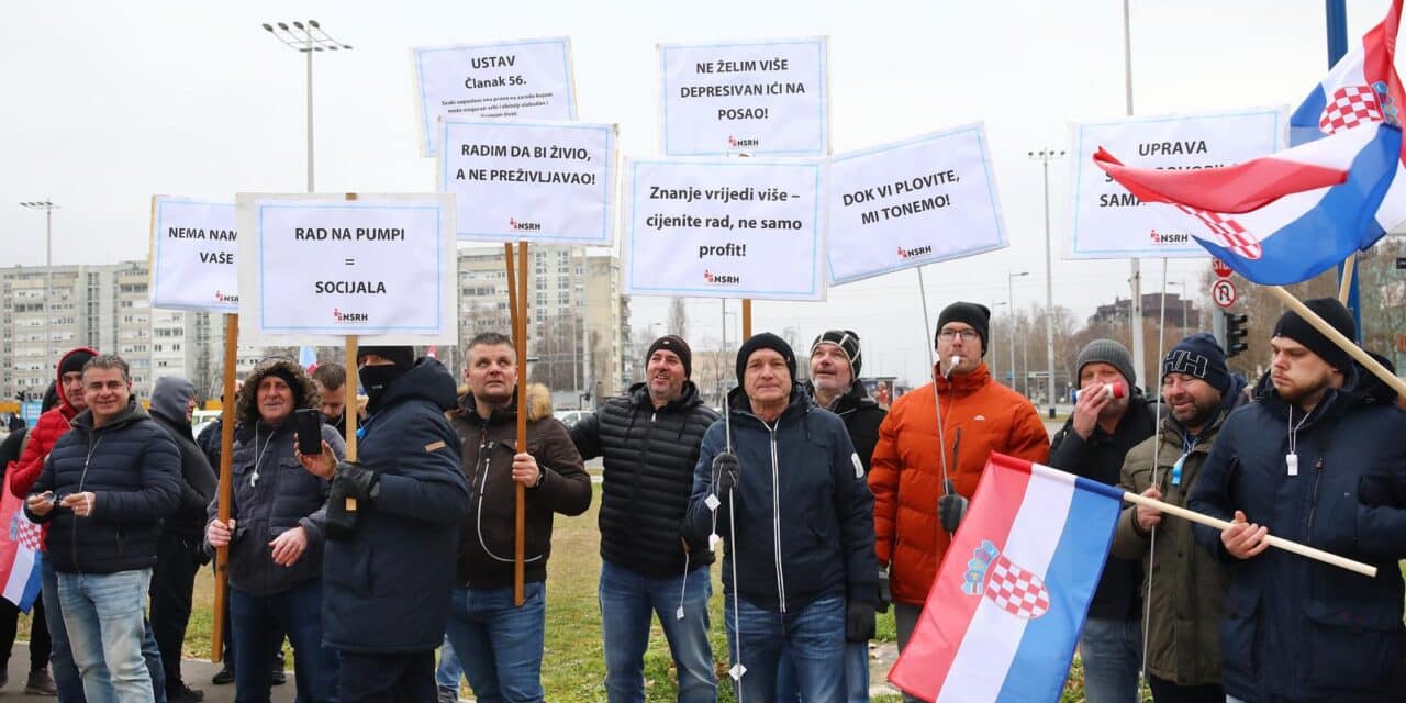 Zagreb: Prosvjed radnika INA Grupe zbog niskih plaća i uvjeta rada