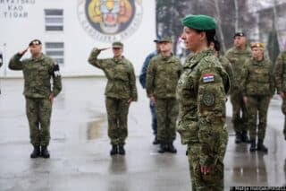 Zagreb: Svečani ispraćaj 6. hrvatskog kontingenta  u NATO aktivnost prednjih kopnenih snaga u Mađarskoj