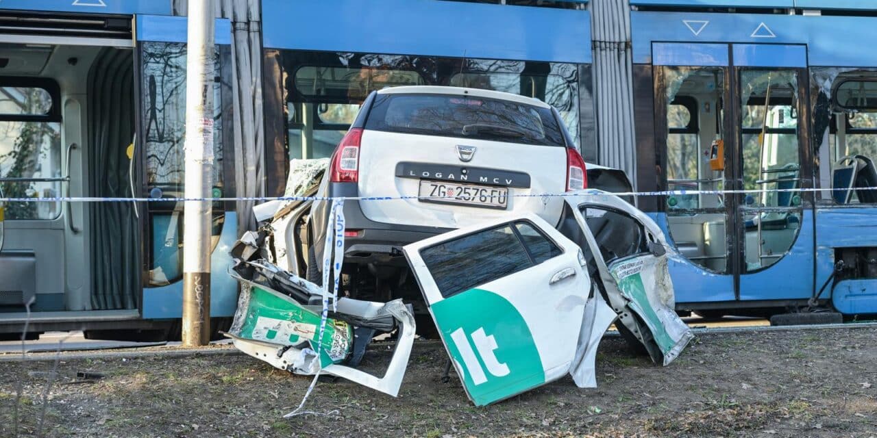 Zagreb: Vozač taksija prevezen u KBC Zagreb nakon što se kod Maksimira sudario s tramvajem