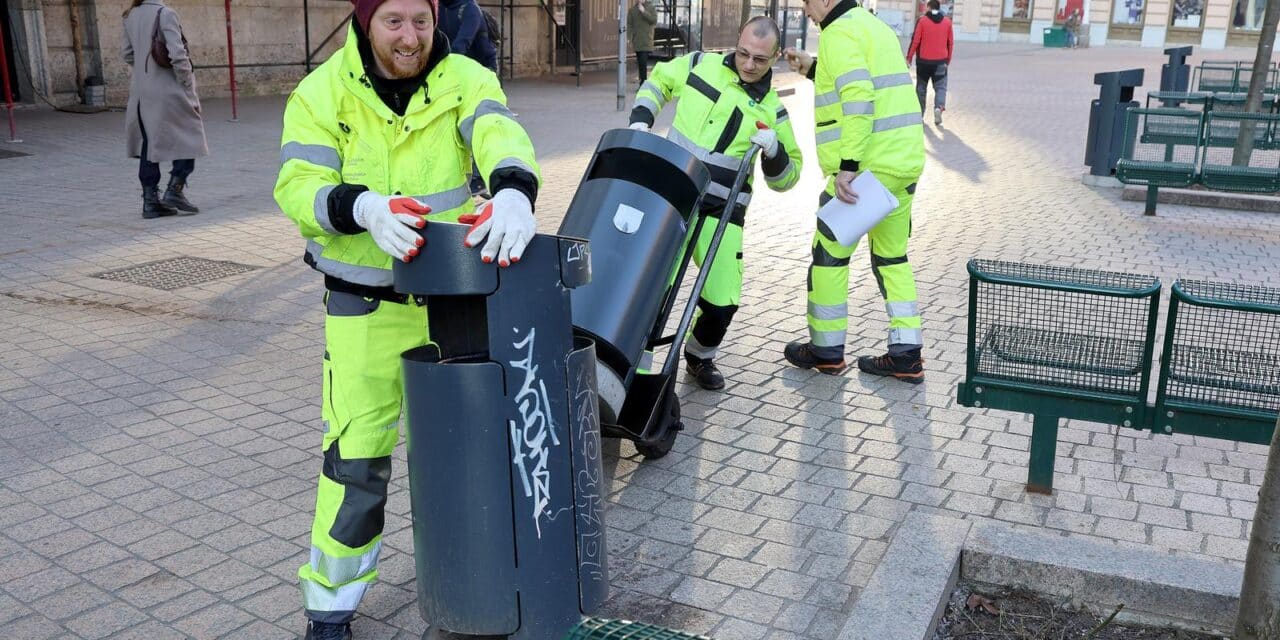 Zagreb: Zamijenjene stare kante za smeće u centru