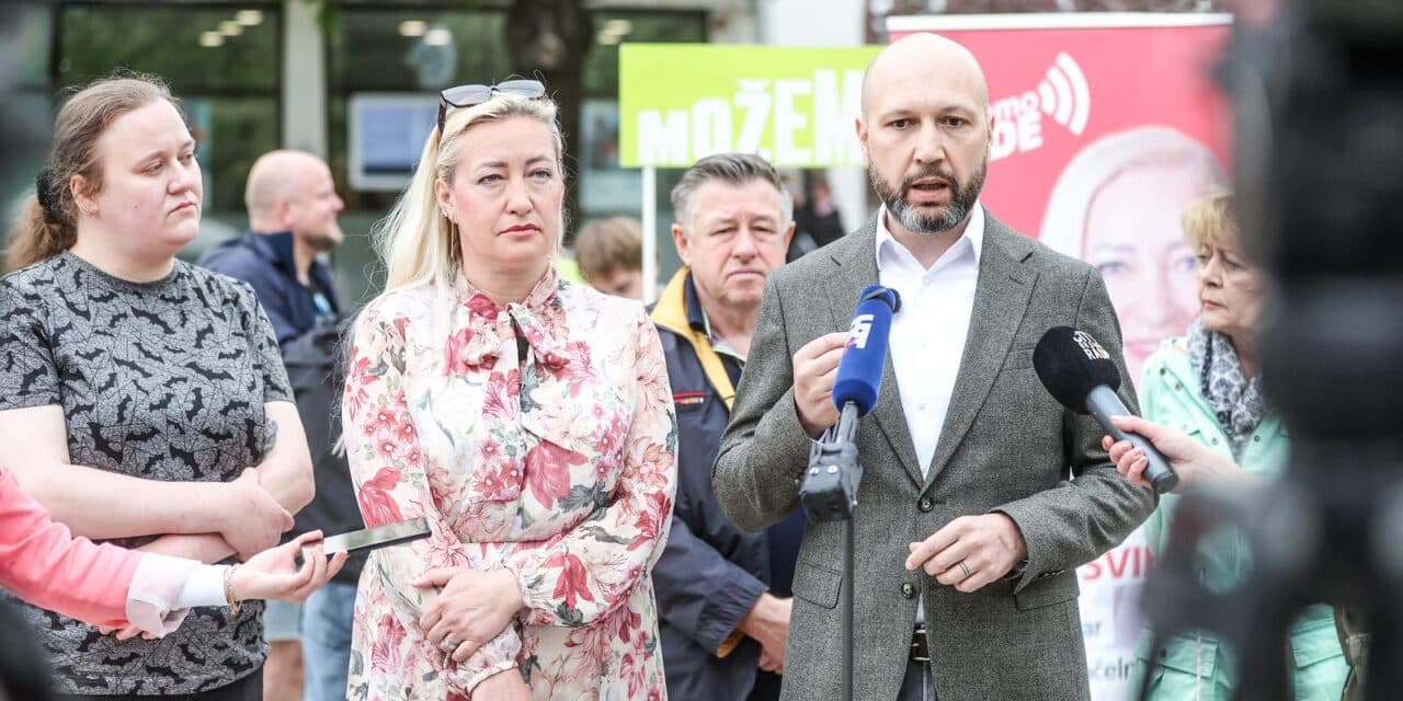 Mihael Zmajlović, kandidat za župana Zagrebačke županije na  konferenciji za medije s temom  promet u Velikoj Gorici