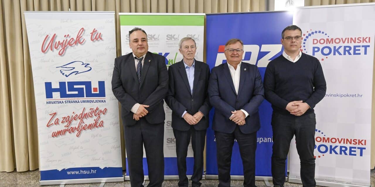 Vrbovec: Potpisivanje koalicijskog sporazuma između SKNL, HDZ, HSU i DP-a za predstojeće lokalne izbore za župana Zagrebačke županije