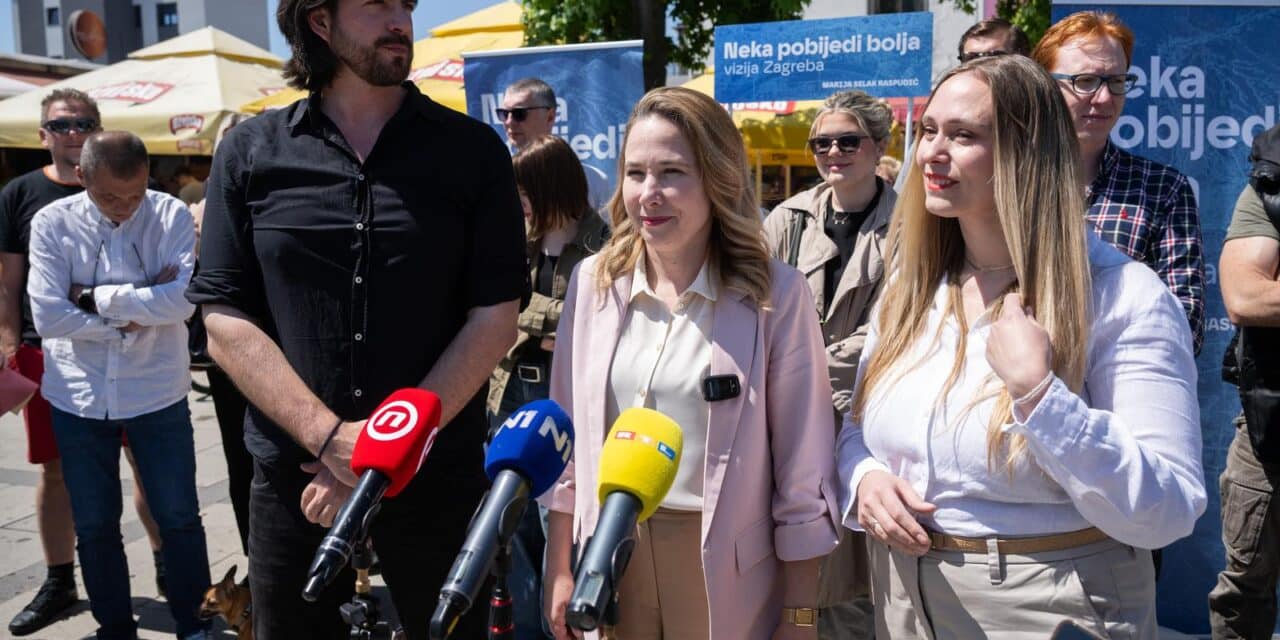 Zagreb: Marija Selak Raspudić na Trešnjevačkom placu održala konferenciju za medije