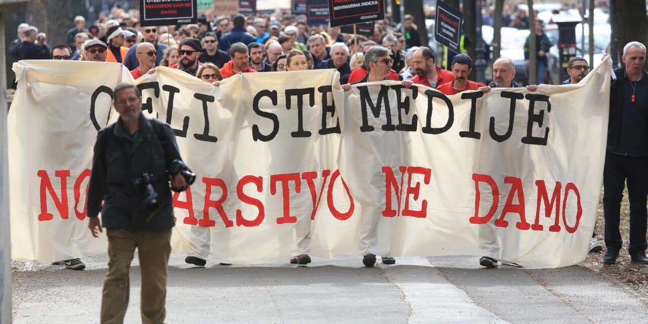 ARHIVA – 2019. Zagreb: Prosvjedna šetnja novinara protiv cenzure u medijima “Oteli ste medije, novinarstvo ne damo!”