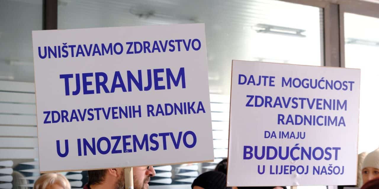 Prosvjed medicinskih sestara i tehničara ispred Ministarstva zdravstva