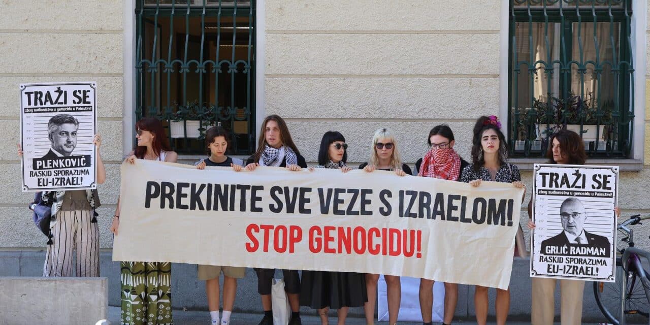 Zagreb: Prosvjed ispred zgrade Ministarstva vanjskih i europskih poslova