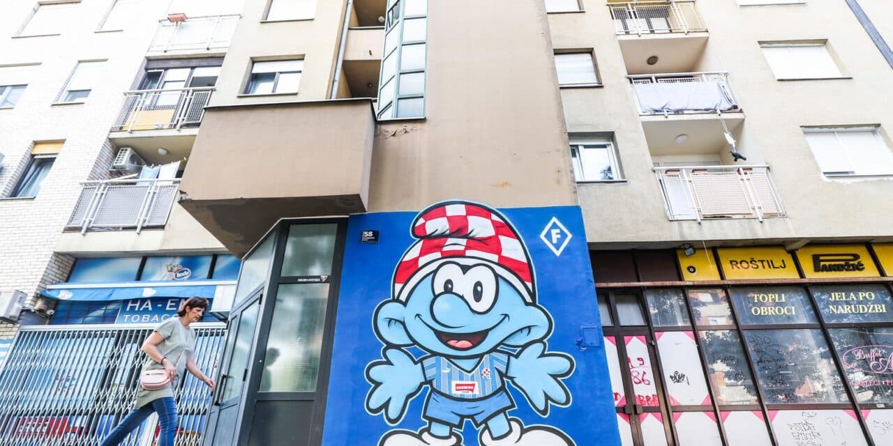 Zagreb: Štrumpf kao navijač Dinama, novi mural na Ferenščici