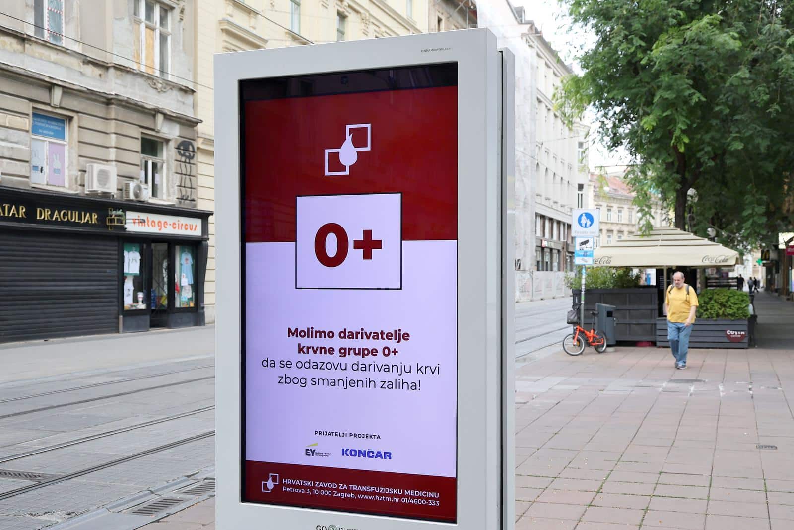 Hrvatski zavod za transfuzijsku medicinu poziva građane svih krvnih grupa da tijekom ljeta daruju krv