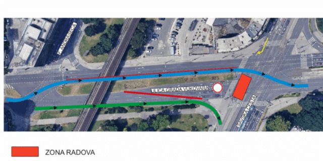 Zbog zamjene tramvajskih skretnica promet je preusmjeren Savska Vukovarska