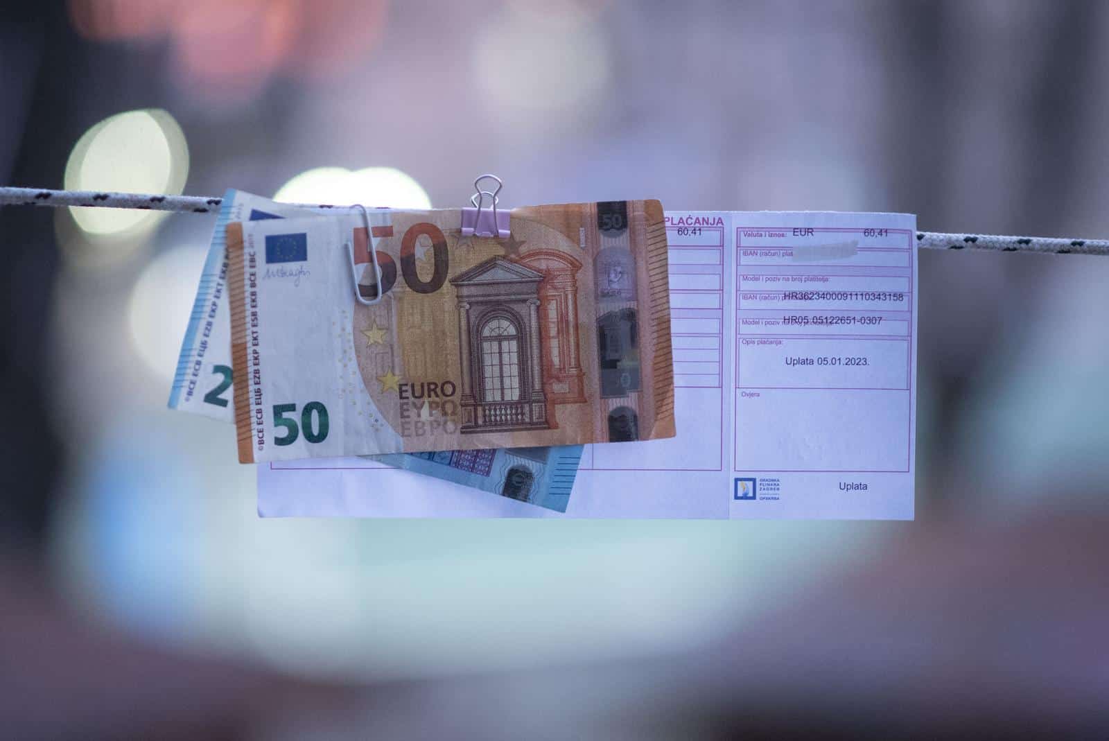 Cijena računa za plin iskazana u eurima