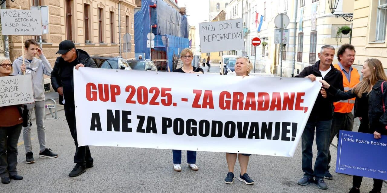 Zagreb: Građani Botinca prosvjedovali protiv izmjena GUP-a prije sjednice Gradske skupštine