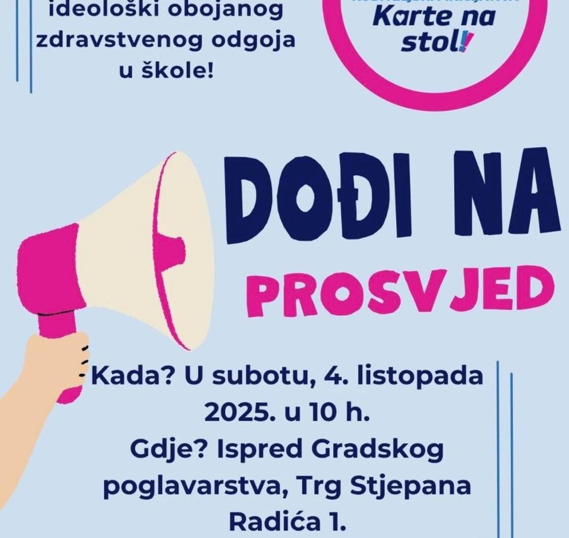 Karte na stol roditelji zdravstveni odgoj Grad Zagreb povjerenstvo kurikulum prosvjed roditeljska prava Ustav RH