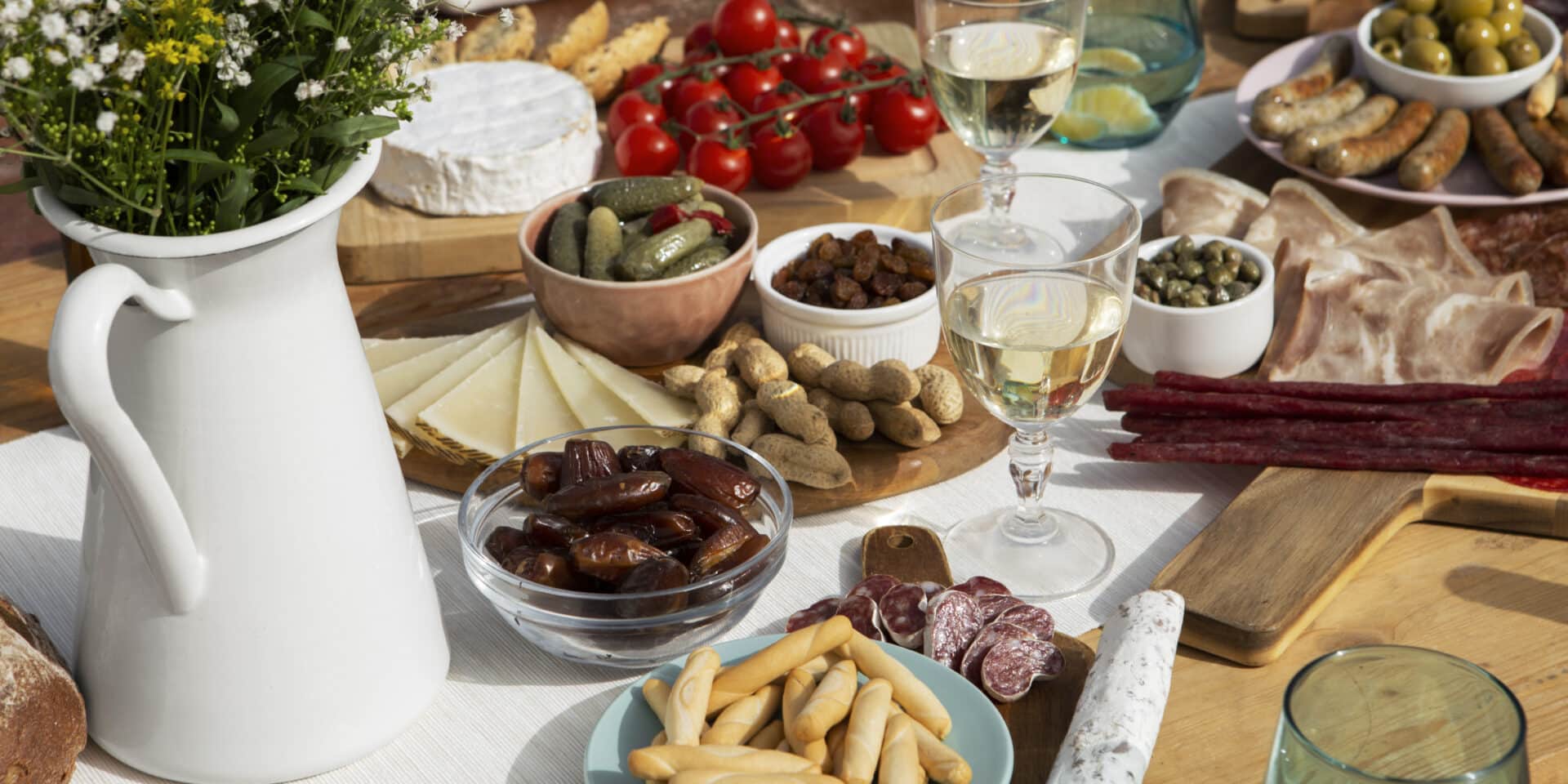 high-angle-delicious-food-assortment