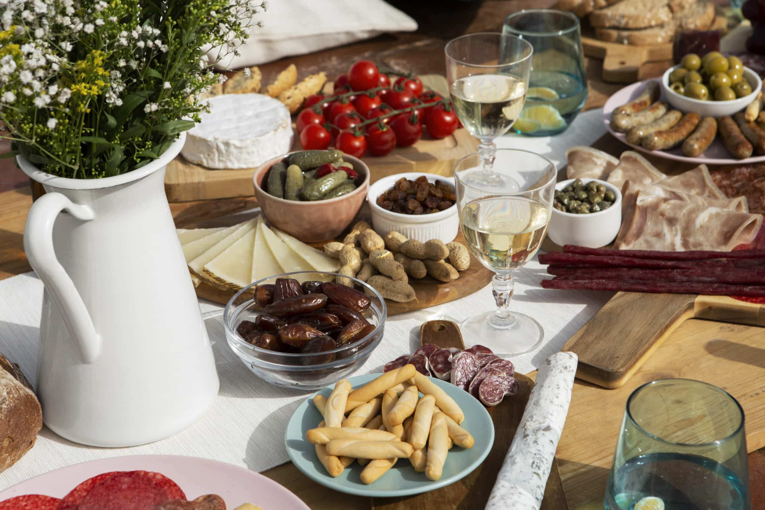 high-angle-delicious-food-assortment