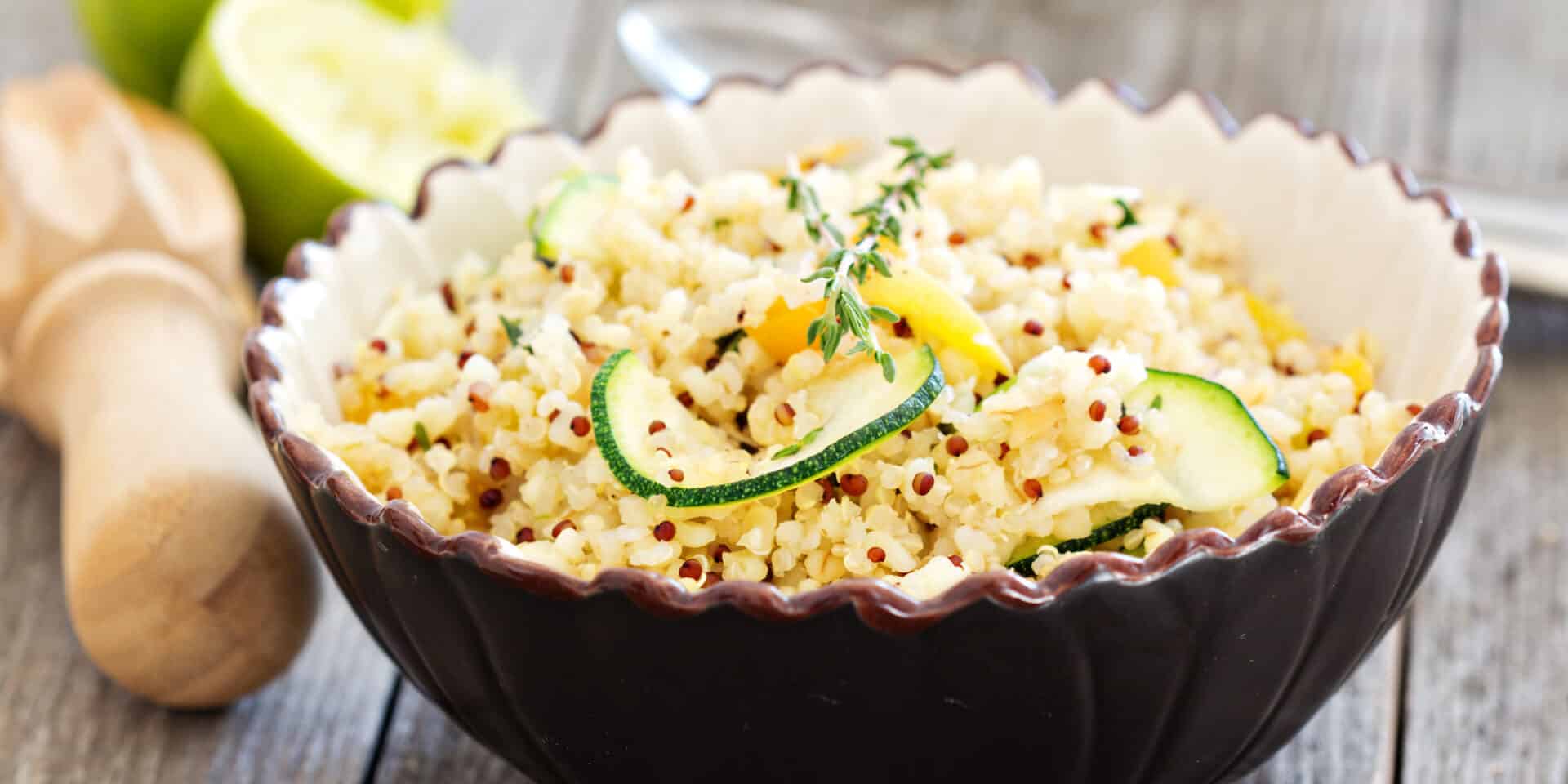 Warm quinoa salad with vegetables