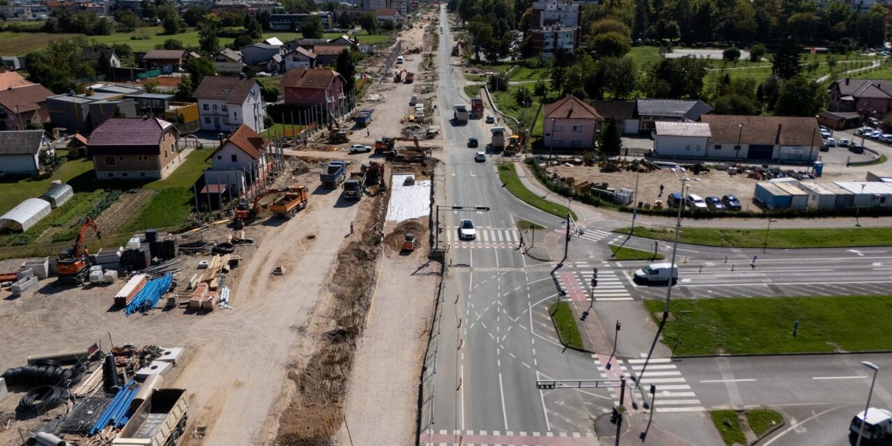 Napredak radova na Sarajevskoj cesti u Novom Zagrebu snimljen iz zraka
