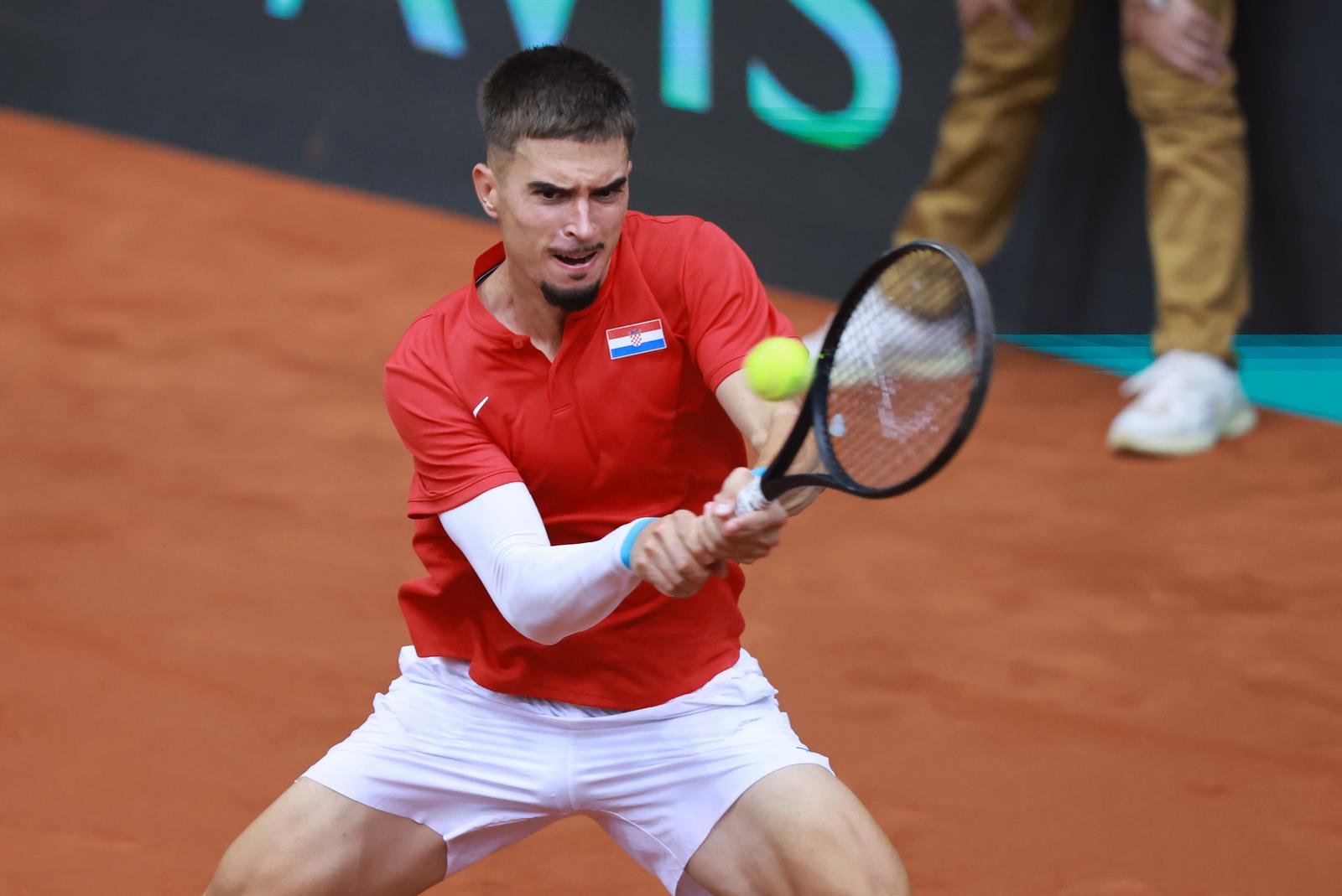 Osijek: Davis Cup, Hrvatska – Francuska, Dino Prižmić – Corentin Moutet