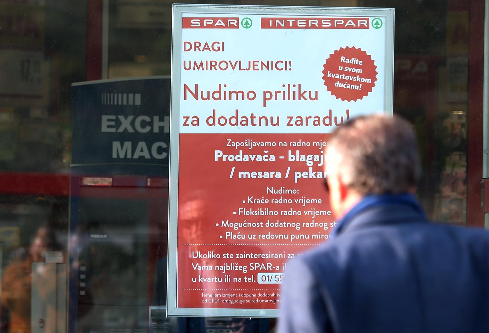 Šibenik: Spar i Interspar pozivaju umirovljenike na rad uz korištenje pune mirovine