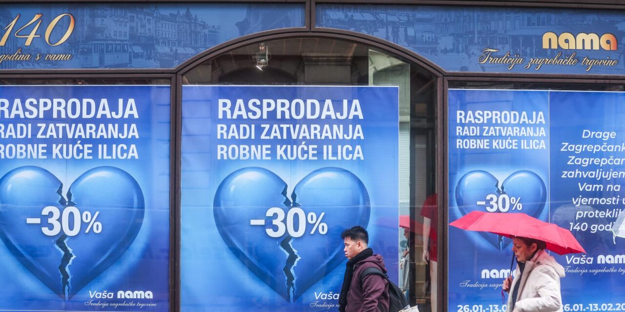 Zagreb: Velika rasprodaja robne kuće Nama pred zatvaranje