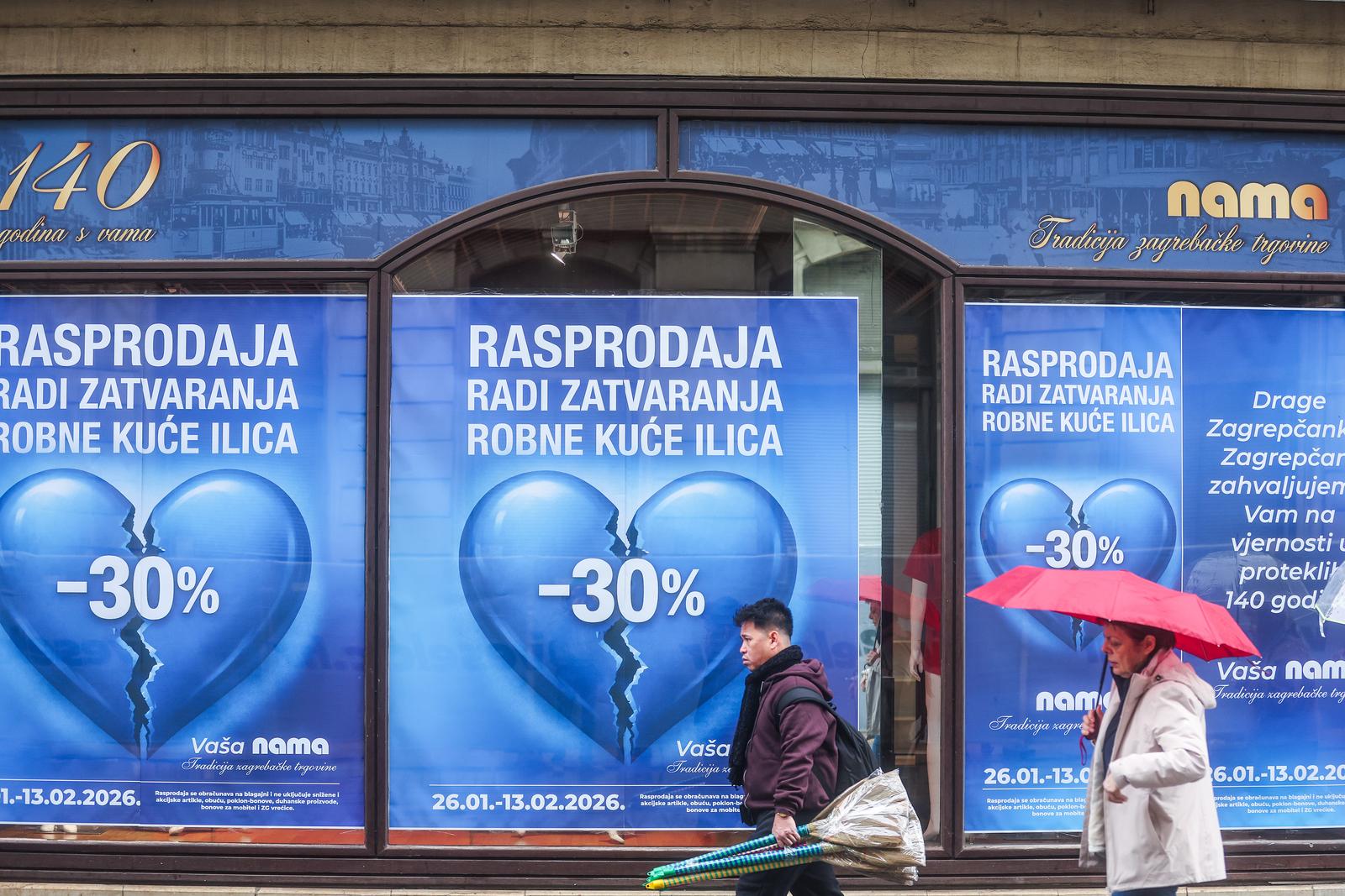 Zagreb: Velika rasprodaja robne kuće Nama pred zatvaranje