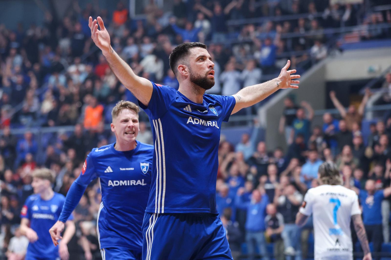 Susret Futsal Dinama i Rijeke u prvoj utakmici finala Hrvatskog malonogometnog kupa