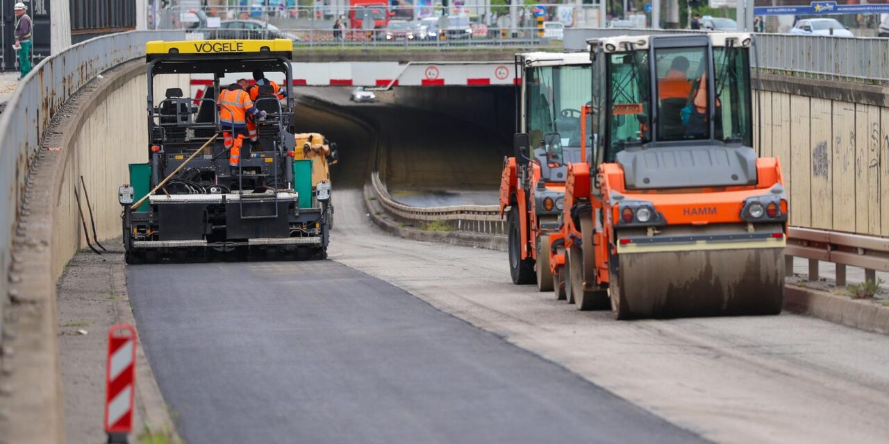 Zagreb: Počelo asfaltiranje podvožnjaka pored Vjesnikovog nebodara