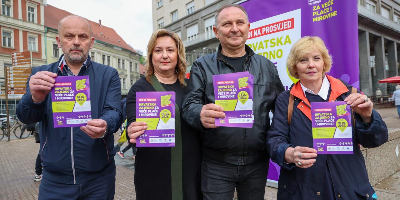 Zagreb: Najavljen prosvjed “Hrvatska zajedno za veće plaće i mirovine“