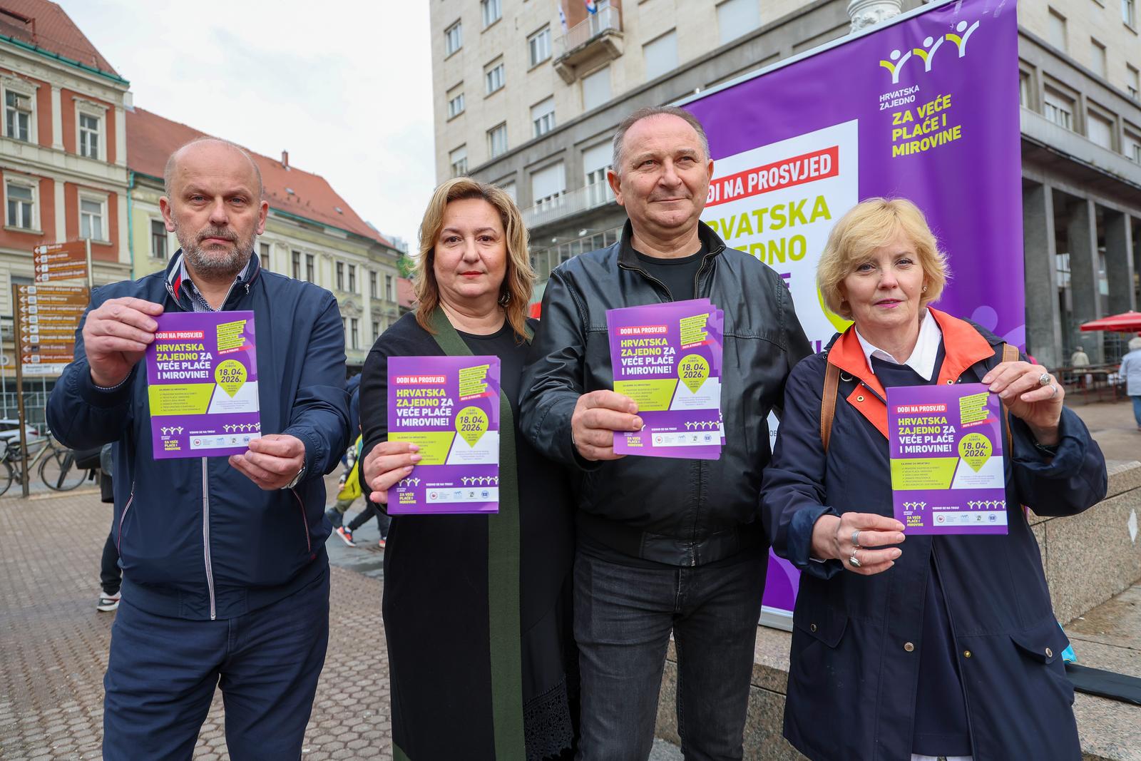 Zagreb: Najavljen prosvjed “Hrvatska zajedno za veće plaće i mirovine“