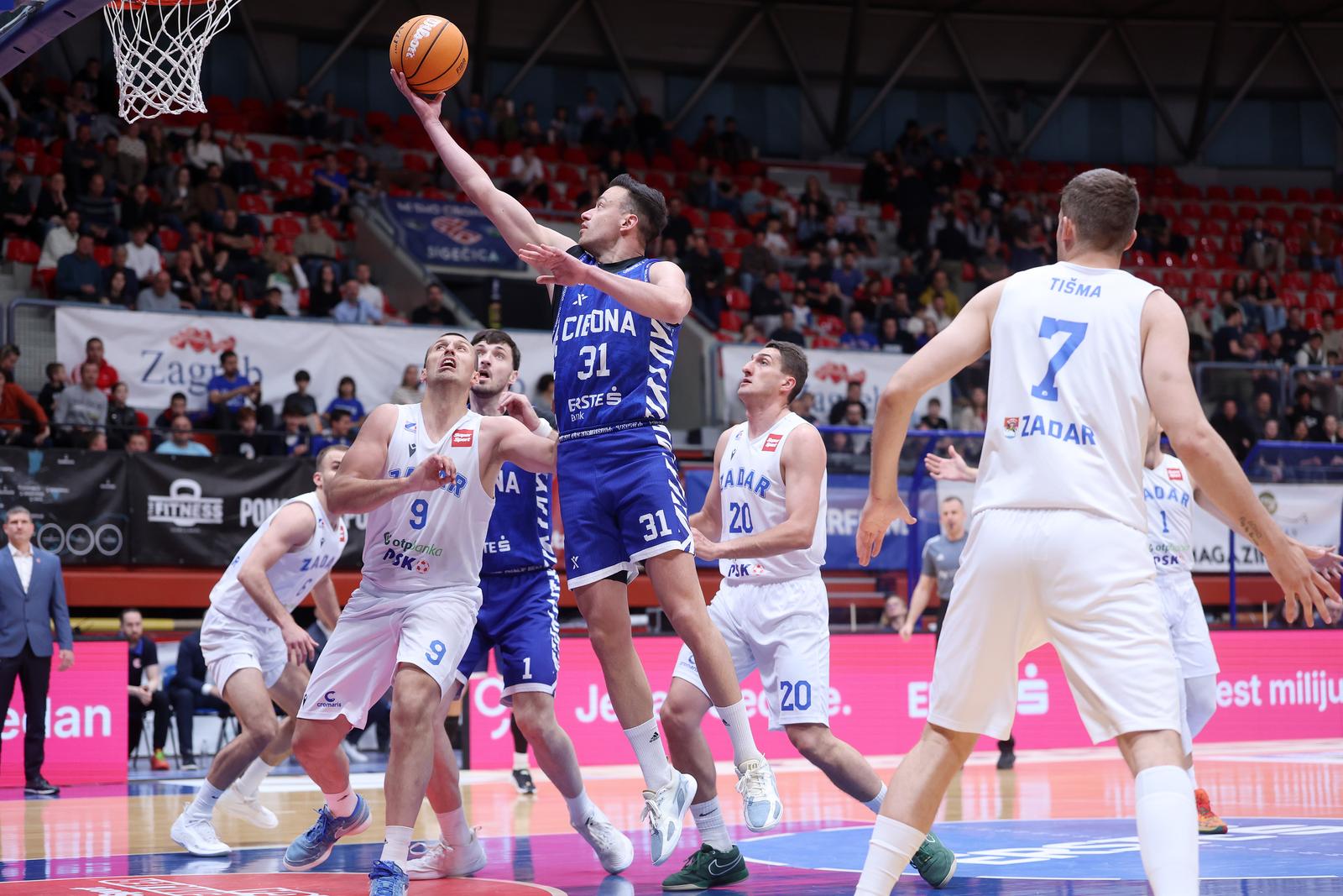 Zagreb: Utakmica 31. kola prvenstva Hrvatske za košarkaše, KK Cibona – KK Zadar