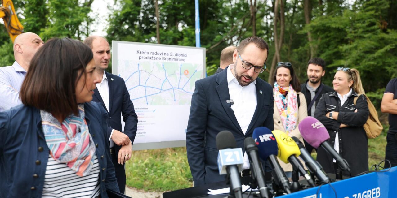 Zagreb: Gradonačelnik Tomašević obilježio početak radova na 3. etapi produžene Branimirove ulice