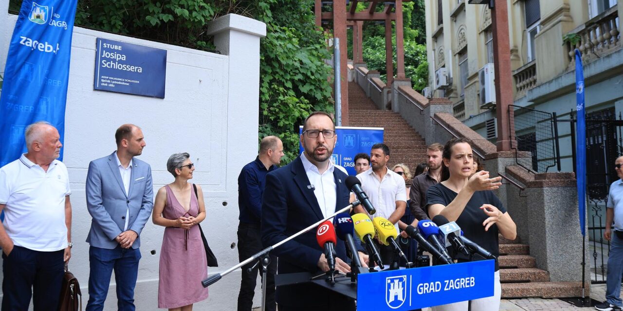 Zagreb: Tomislav Tomašević i zamjenici otvorili obnovljene Schlosserove stube
