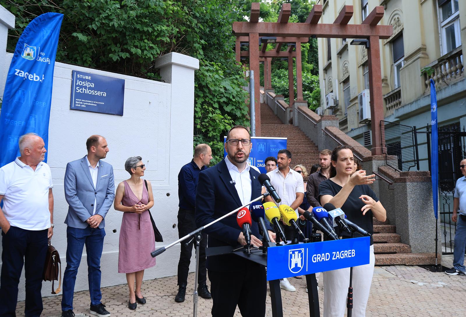 Zagreb: Tomislav Tomašević i zamjenici otvorili obnovljene Schlosserove stube
