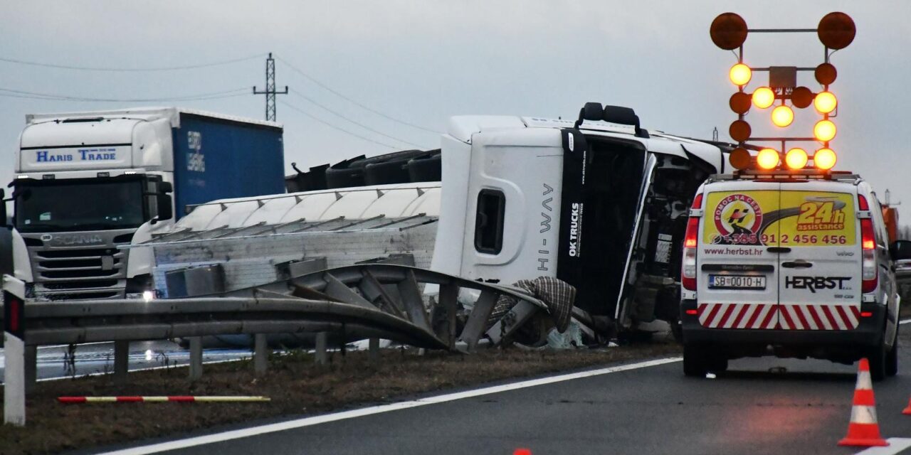 Prevrnula se cisterna na A3 između Okučana i Nove Gradiške, vozač ozlijeđen