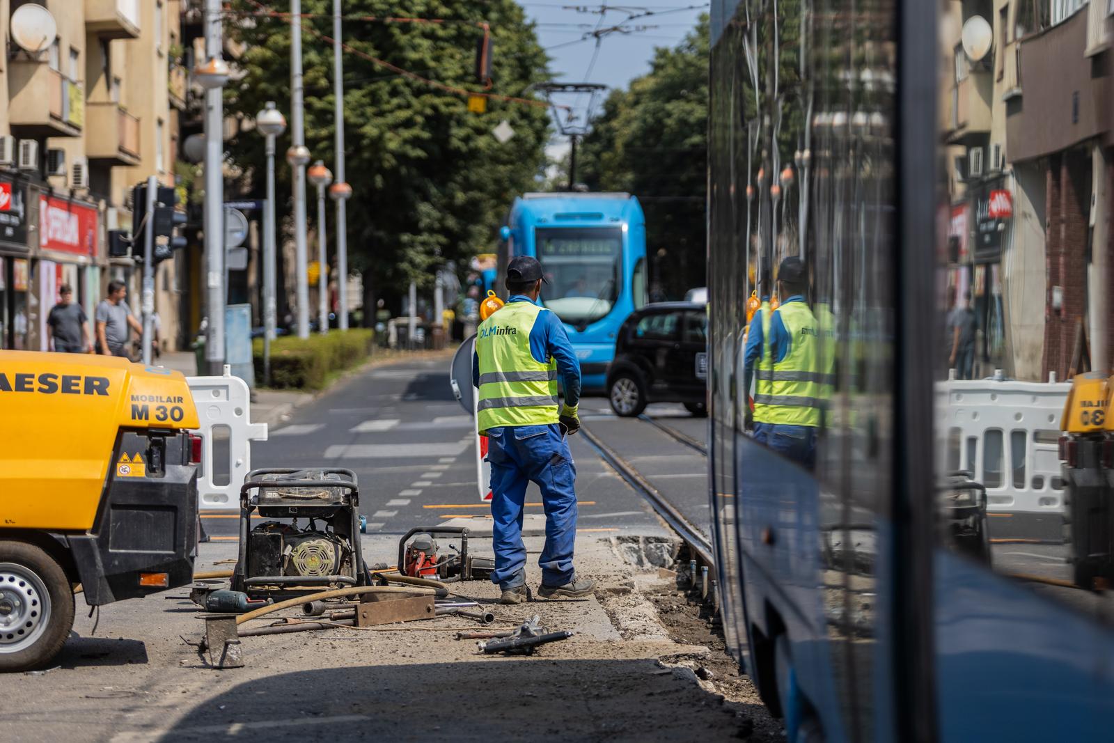 Zagreb: Radovi na tramvajskoj pruzi na križanju Vukovarske i Savske