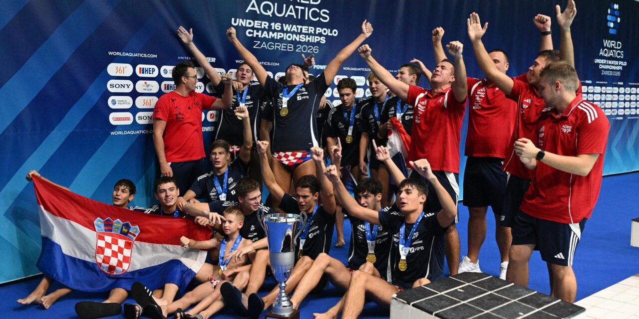 Hrvatska vaterpolska reprezentacija do 16 godina pobijedila je u finalu Svjetskog prvenstva Španjolsku