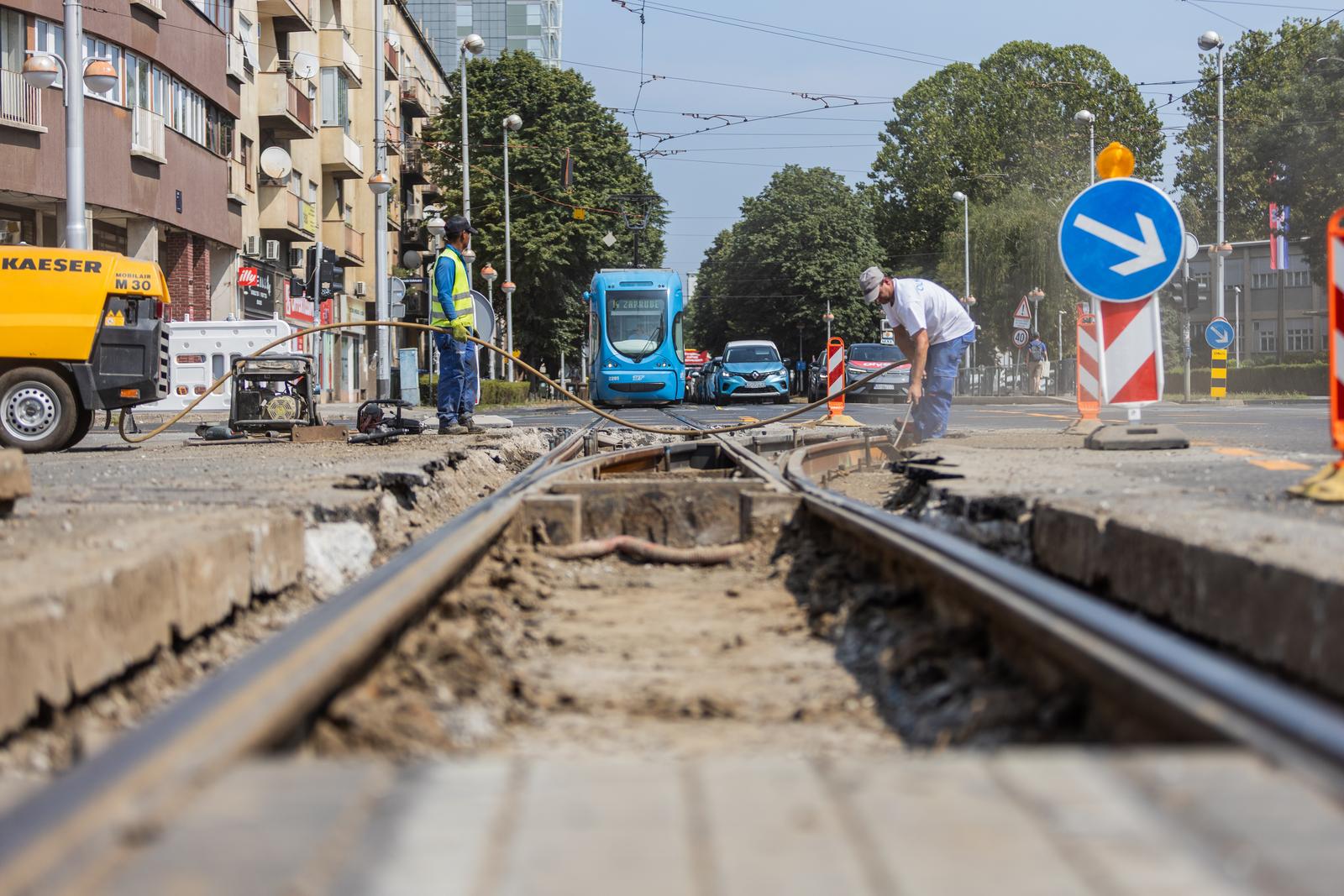 Zagreb: Radovi na tramvajskoj pruzi na križanju Vukovarske i Savske