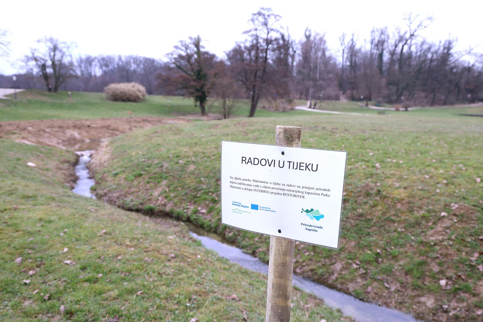 Zagreb: Radovi u parku Maksimir vraćaju potoku prirodno meandriranje