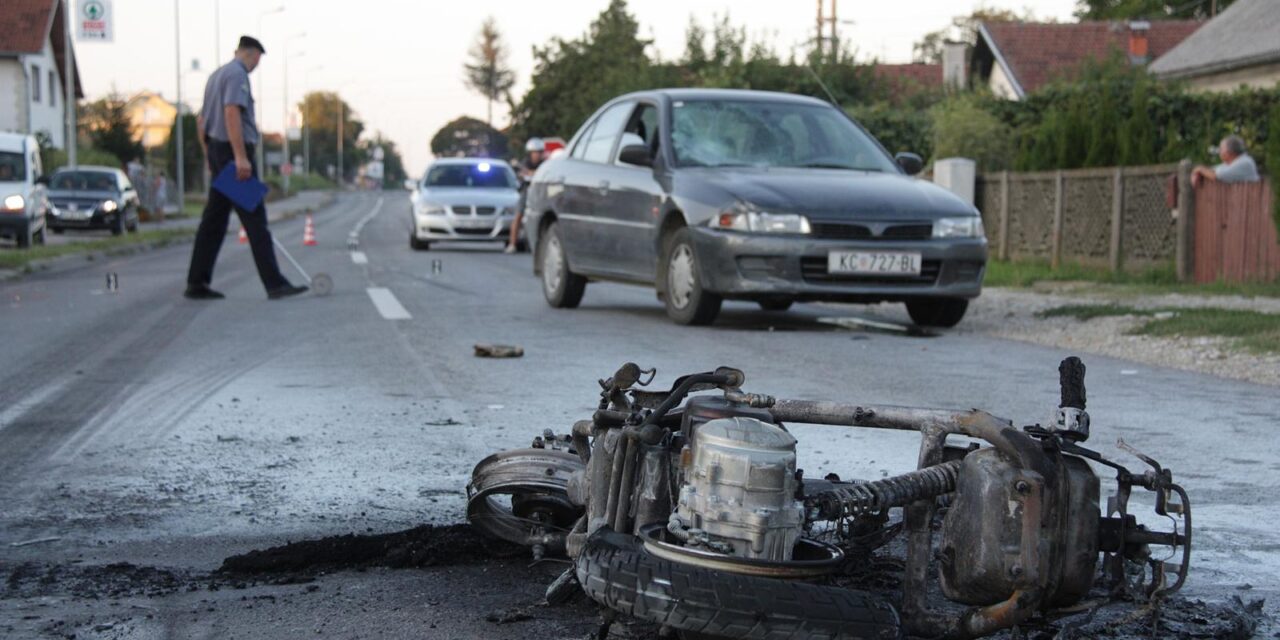 Koprivnica: U prometnoj nesre?i u Koprivnici moped izgorio u potpunosti