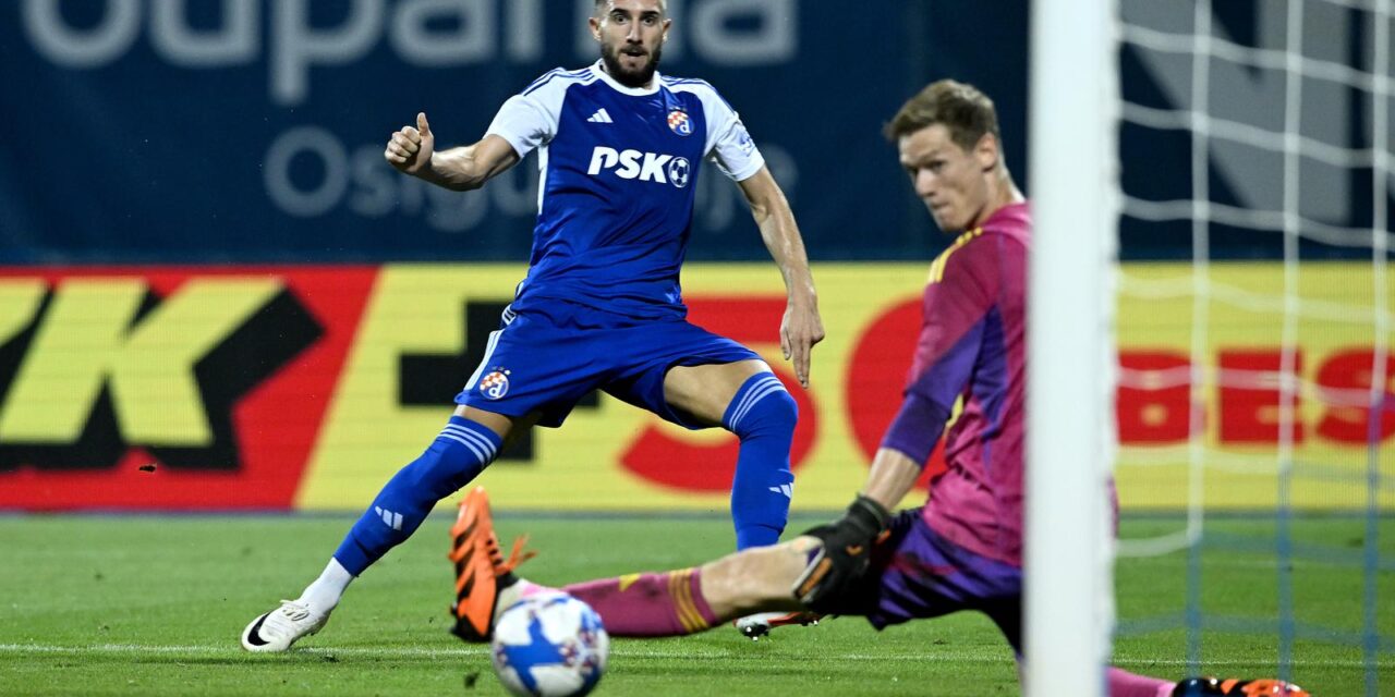 Slavlje nakon pogotka Luke Ivanušeca u 61. minuti susreta Dinama i Sparte Prag u play-offu UEFA Europske lige