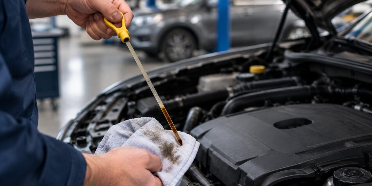 provjera ulje krpa automobil